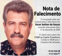 Comunicamos falecimento de Oscar Botton de Souza - Divulgação