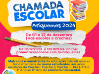 Chamada Escolar - Ano letivo 2024 em Ariquemes - Foto: Reprodução
