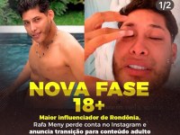 Influenciador de Rondônia Rafa Meny perde conta no Instagram e anuncia Conteúdo Adulto-VÍDEO - Foto: Reprodução