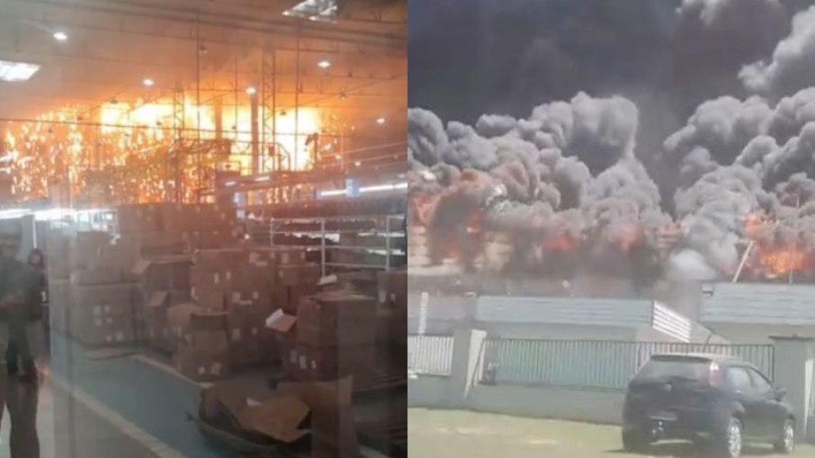 Incêndio atinge fábrica de automóveis em Manaus (AM) - VÍDEO