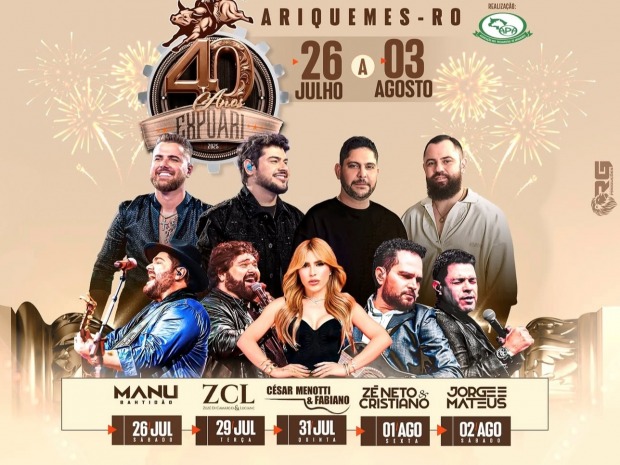 EXPOARI 40 ANOS: Ariquemes (RO) se prepara para a maior festa agropecuária da Região Norte