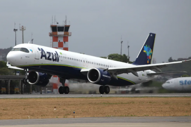 Aeronave da Azul pousando (Foto: Azul Linhas Aéreas/Divulgação)