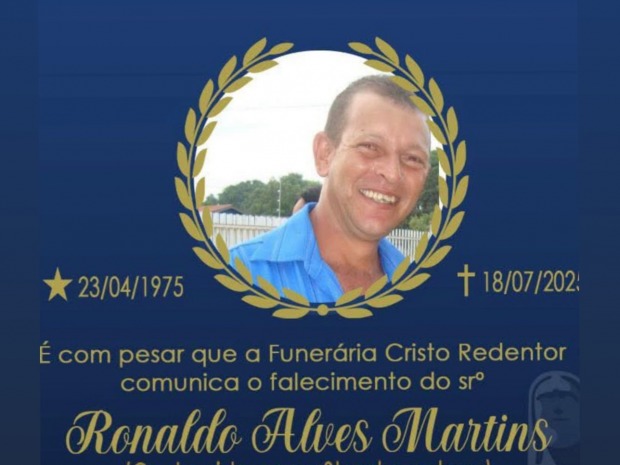 Nota de Pesar pelo falecimento Ronaldo Alves Martins conhecido como “Polaco” de Ariquemes RO