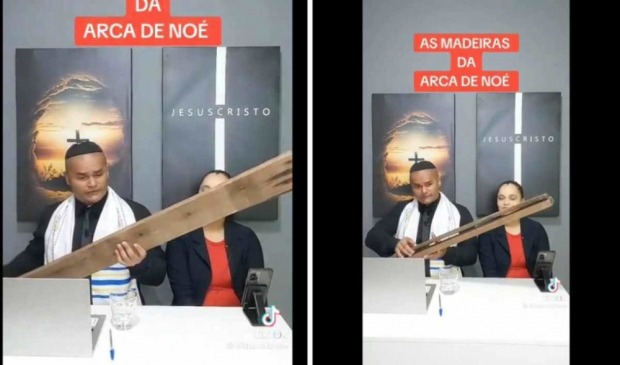 Vídeo viralizou nas redes sociais como uma tentativa de enganar fiéis, mas é uma sátira (Foto: Reprodução)