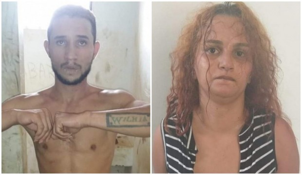 William Monteiro da Silva e Ingrid Bernadino, suspeitos de matar Lauanny Hester, de 2 anos, em Ariquemes (RO) (Foto: Polícia Civil/Divulgação)