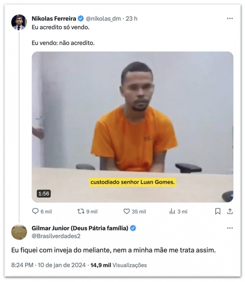 ReproduÃ§Ã£o (Foto: Rede Social)