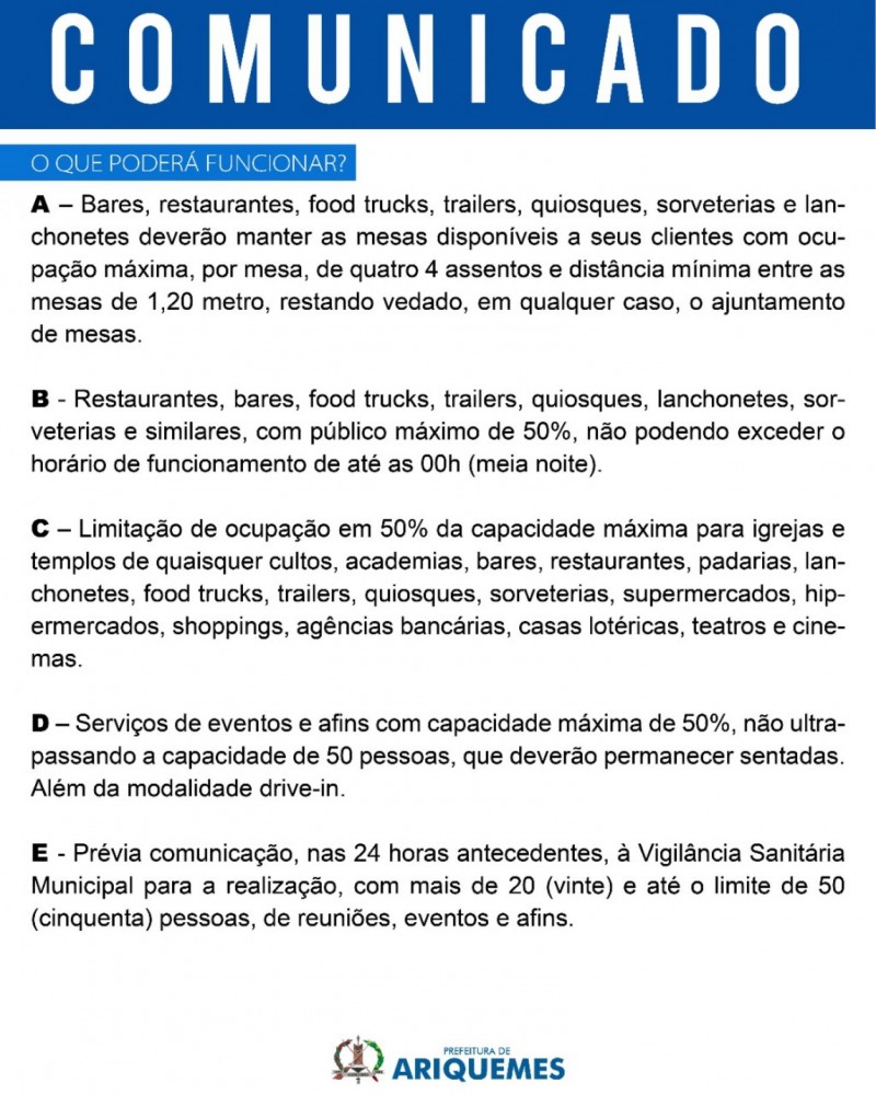 Comunicado PMA (Foto: Divulgação)