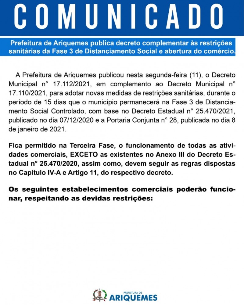 Decreto PMA (Foto: Divulgação)