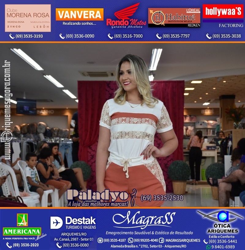 Desfile de Modas com encerramento Curso de Passarela na Loja Americana Modas em Ariquemes