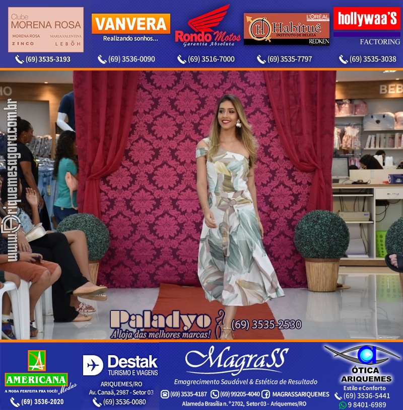 Desfile de Modas com encerramento Curso de Passarela na Loja Americana Modas em Ariquemes