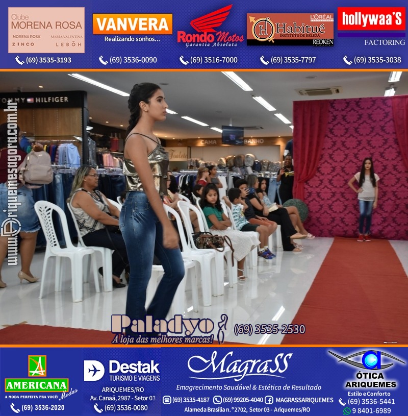 Desfile de Modas com encerramento Curso de Passarela na Loja Americana Modas em Ariquemes