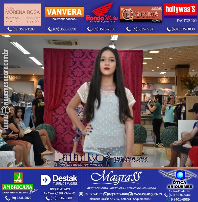 Desfile de Modas com encerramento Curso de Passarela na Loja Americana Modas em Ariquemes