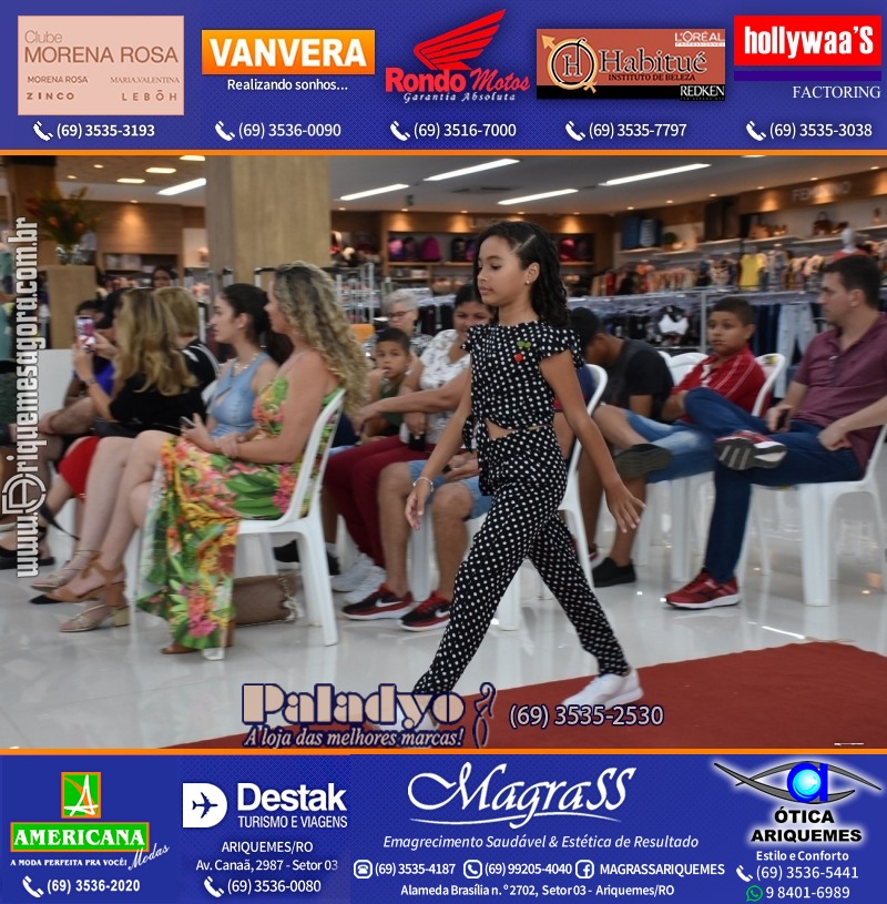 Desfile de Modas com encerramento Curso de Passarela na Loja Americana Modas em Ariquemes