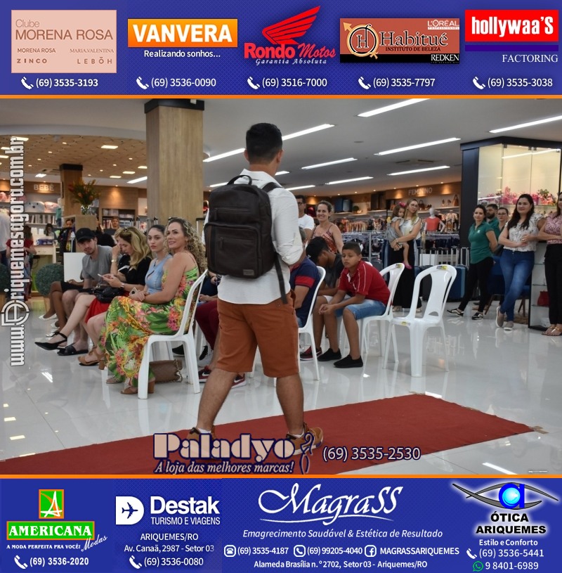 Desfile de Modas com encerramento Curso de Passarela na Loja Americana Modas em Ariquemes