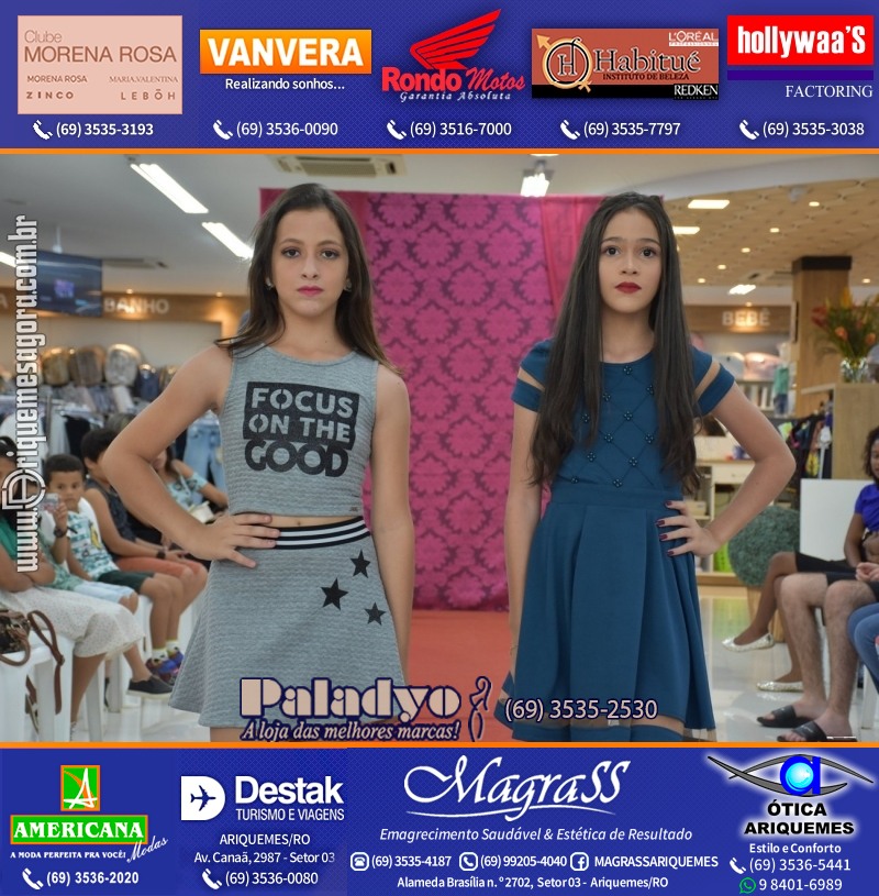 Desfile de Modas com encerramento Curso de Passarela na Loja Americana Modas em Ariquemes