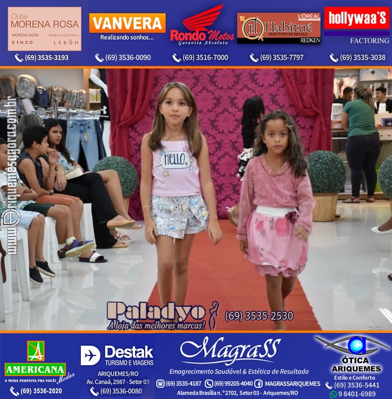 Desfile de Modas com encerramento Curso de Passarela na Loja Americana Modas em Ariquemes