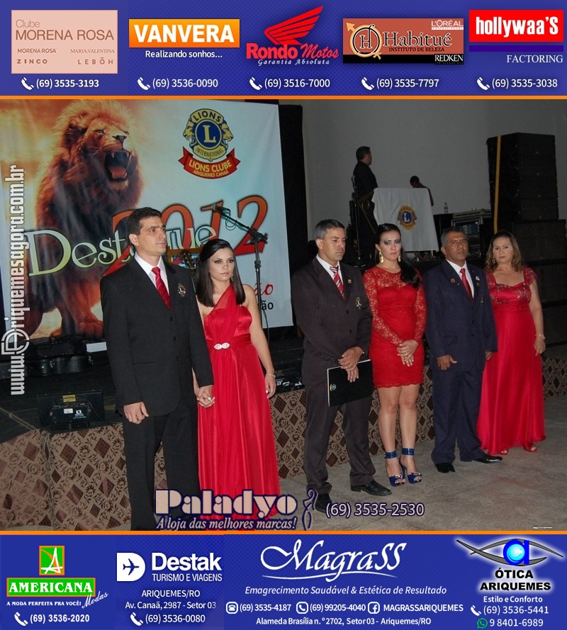 VAMOS LEMBRAR DESTAQUE 2012 - 16º PRÊMIO LEÃO - Realização Lions Clube Ariquemes Canaã Rondônia - Galera e Homenageados