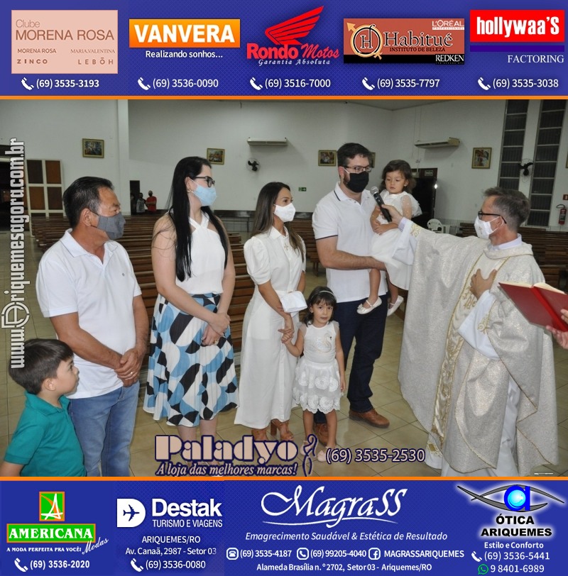 Batizado de Helena Kubotani Macedo na Paróquia São Francisco de Assis em Ariquemes