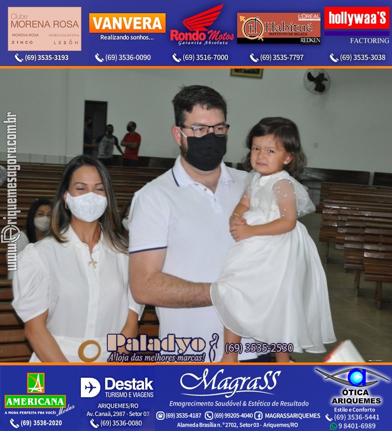 Batizado de Helena Kubotani Macedo na Paróquia São Francisco de Assis em Ariquemes