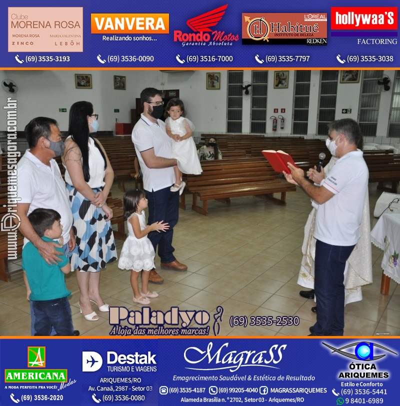 Batizado de Helena Kubotani Macedo na Paróquia São Francisco de Assis em Ariquemes