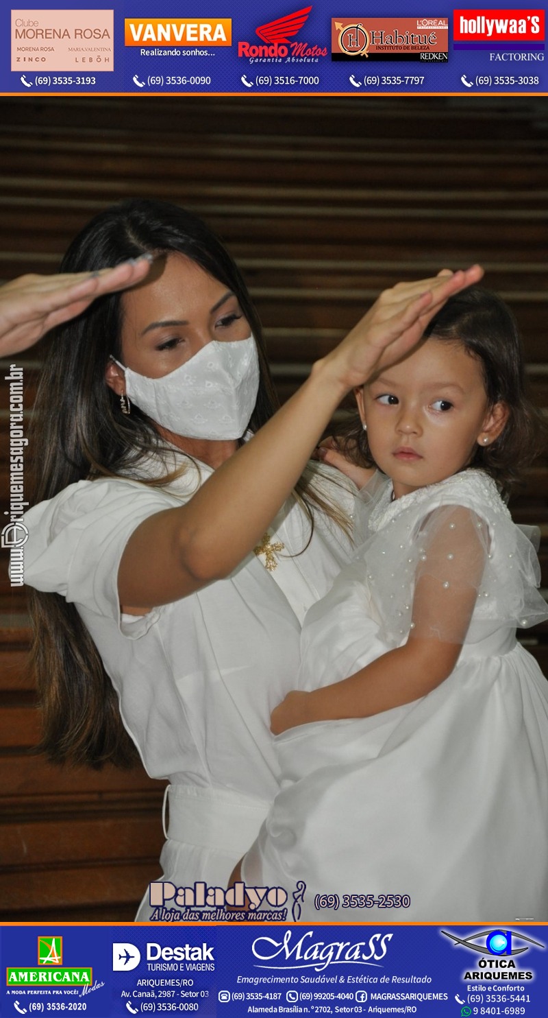 Batizado de Helena Kubotani Macedo na Paróquia São Francisco de Assis em Ariquemes