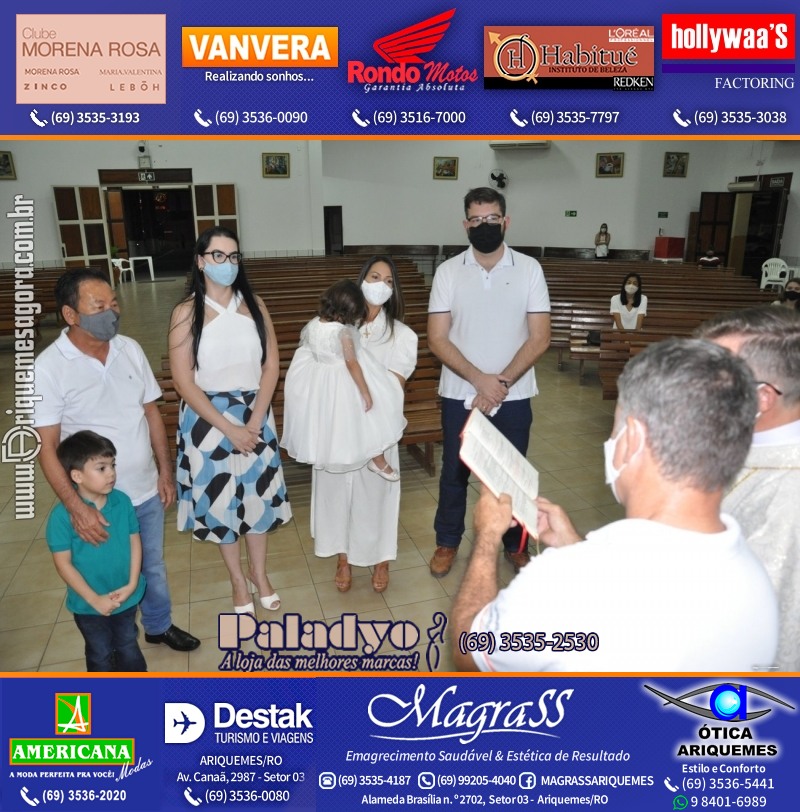 Batizado de Helena Kubotani Macedo na Paróquia São Francisco de Assis em Ariquemes