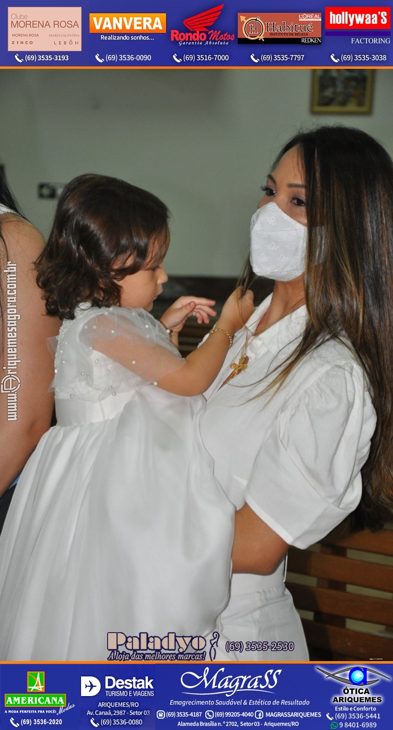 Batizado de Helena Kubotani Macedo na Paróquia São Francisco de Assis em Ariquemes