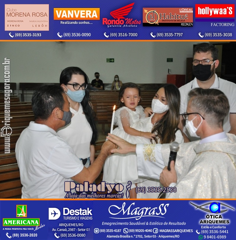 Batizado de Helena Kubotani Macedo na Paróquia São Francisco de Assis em Ariquemes