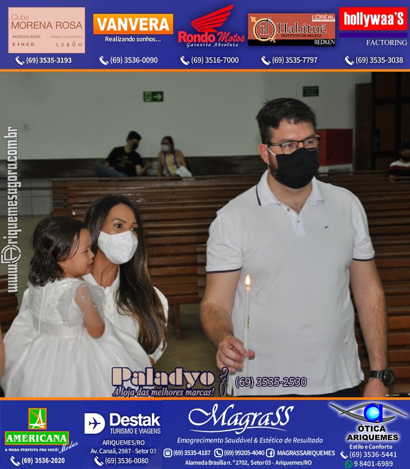 Batizado de Helena Kubotani Macedo na Paróquia São Francisco de Assis em Ariquemes