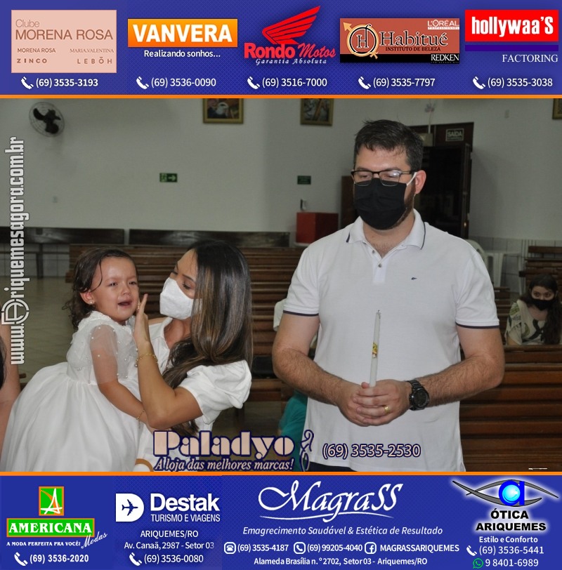 Batizado de Helena Kubotani Macedo na Paróquia São Francisco de Assis em Ariquemes