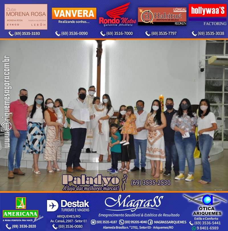 Batizado de Helena Kubotani Macedo na Paróquia São Francisco de Assis em Ariquemes