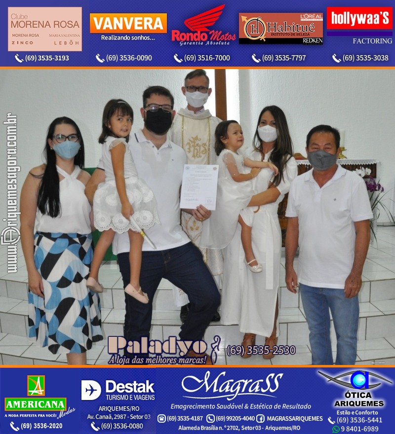 Batizado de Helena Kubotani Macedo na Paróquia São Francisco de Assis em Ariquemes