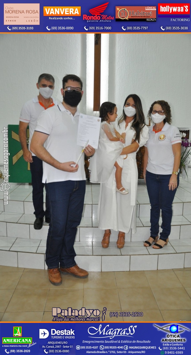 Batizado de Helena Kubotani Macedo na Paróquia São Francisco de Assis em Ariquemes