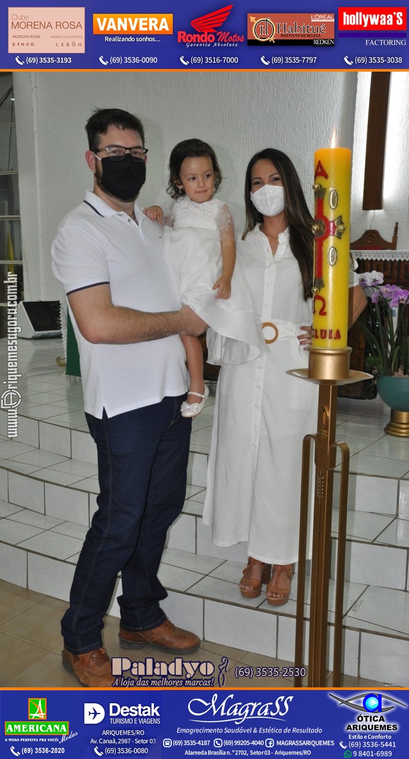 Batizado de Helena Kubotani Macedo na Paróquia São Francisco de Assis em Ariquemes
