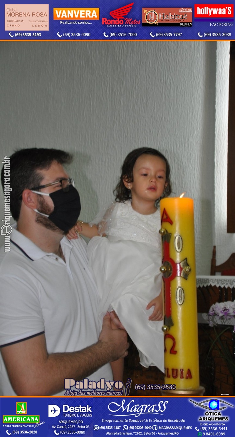 Batizado de Helena Kubotani Macedo na Paróquia São Francisco de Assis em Ariquemes