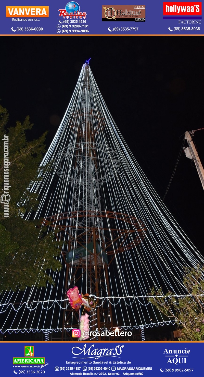 Inauguração Maior Árvore de Natal da REGIÃO NORTE! "NATAL LUZ" Ariquemes Rondônia