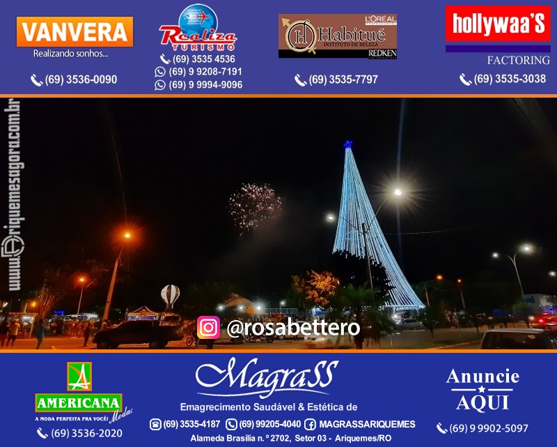 Inauguração Maior Árvore de Natal da REGIÃO NORTE! "NATAL LUZ" Ariquemes Rondônia