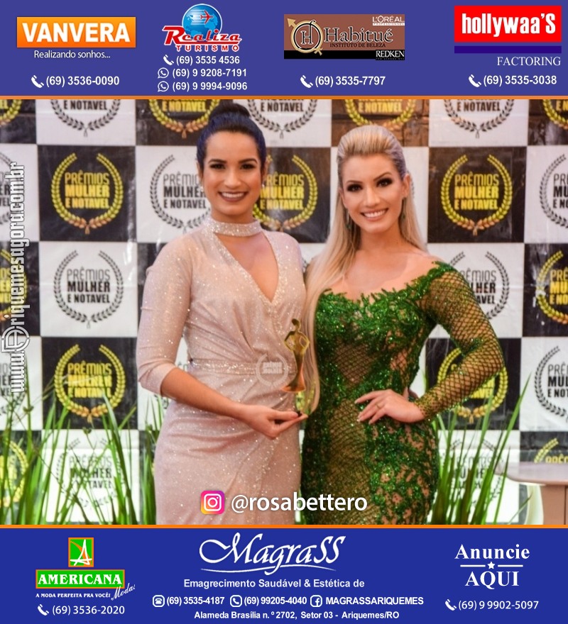 PRÊMIO MULHER E NOTÁVEL homenageia personalidades em Rolim de Moura