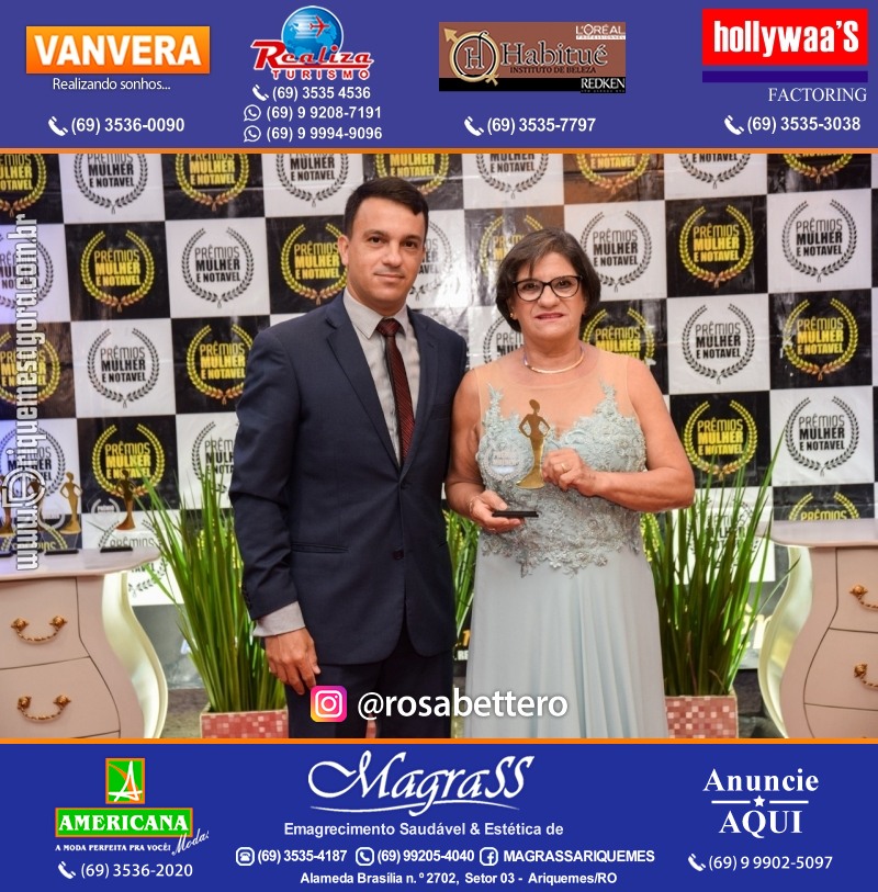 PRÊMIO MULHER E NOTÁVEL homenageia personalidades em Rolim de Moura
