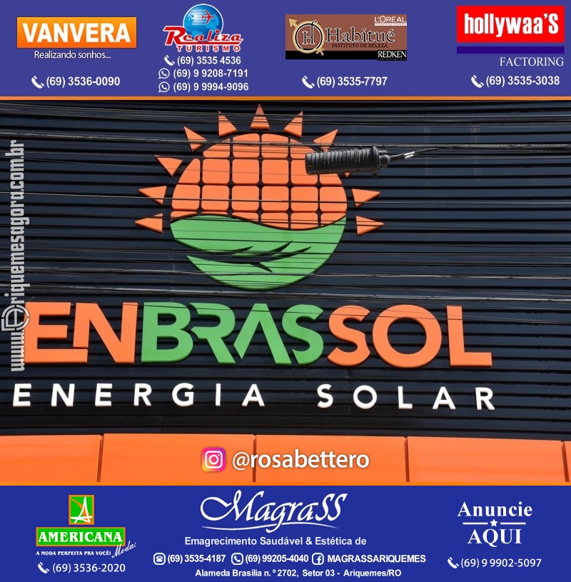 Inauguração da ENBRASSOL ENERGIA SOLAR em Ariquemes Rondônia na Av. Canaã