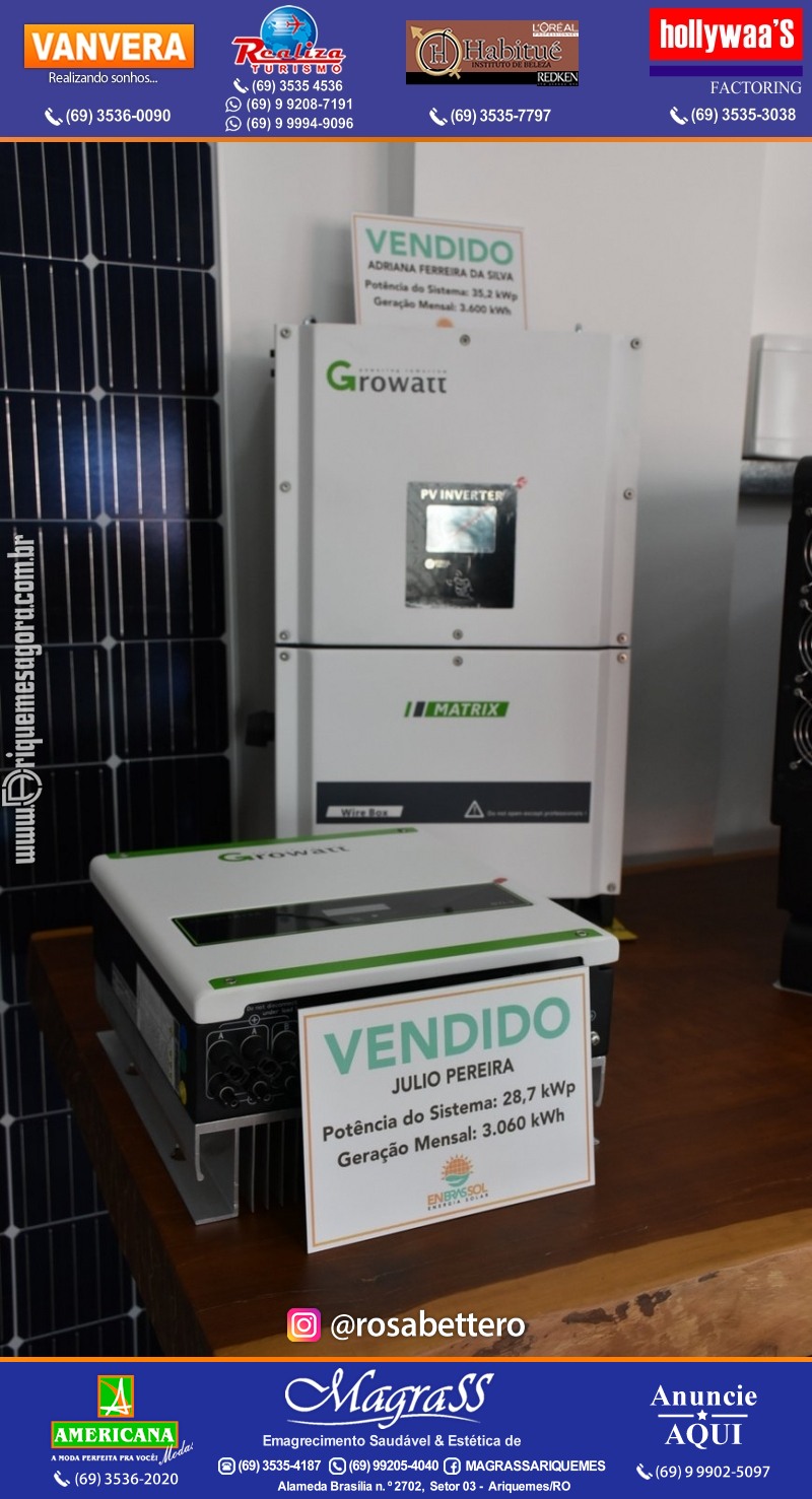 Inauguração da ENBRASSOL ENERGIA SOLAR em Ariquemes Rondônia na Av. Canaã