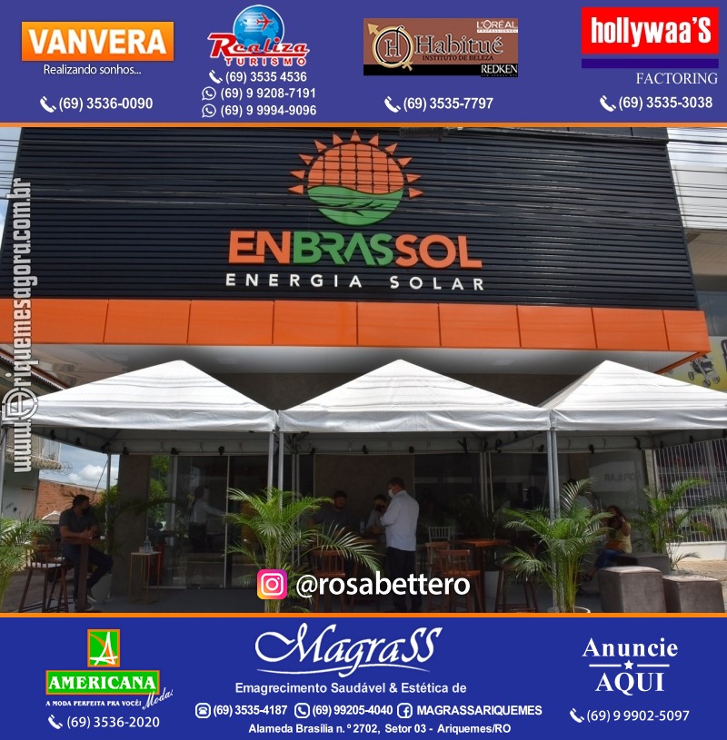 Inauguração da ENBRASSOL ENERGIA SOLAR em Ariquemes Rondônia na Av. Canaã