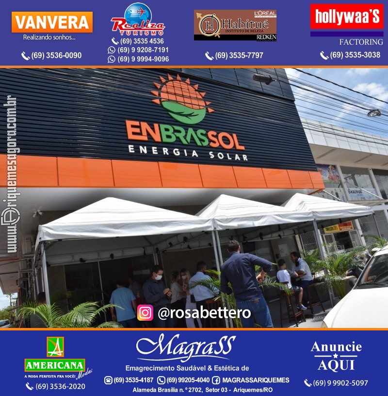 Inauguração da ENBRASSOL ENERGIA SOLAR em Ariquemes Rondônia na Av. Canaã