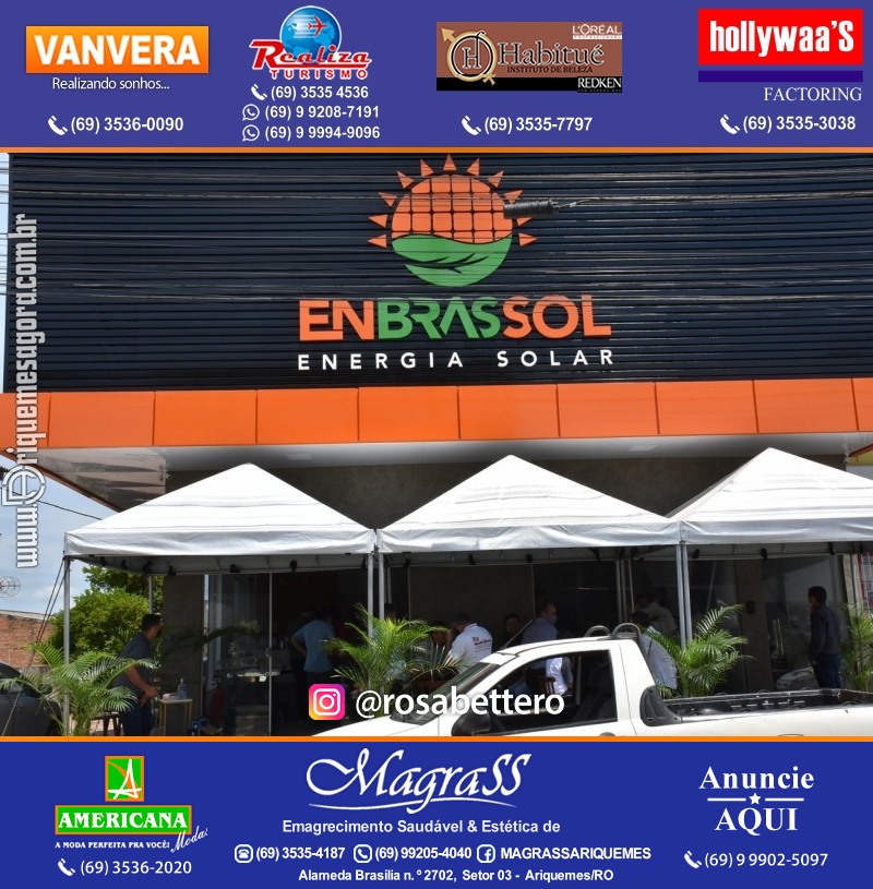Inauguração da ENBRASSOL ENERGIA SOLAR em Ariquemes Rondônia na Av. Canaã