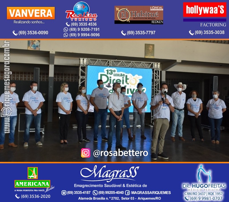 Lançamento 13º Leilão Direito de Viver com Café da Manhã em Ariquemes Rondônia