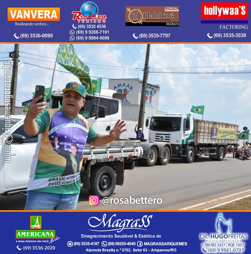 Carreata & Motociata dia 7 de setembro em homenagem ao Brasil e apoio ao Presidente - Ariquemes-RO