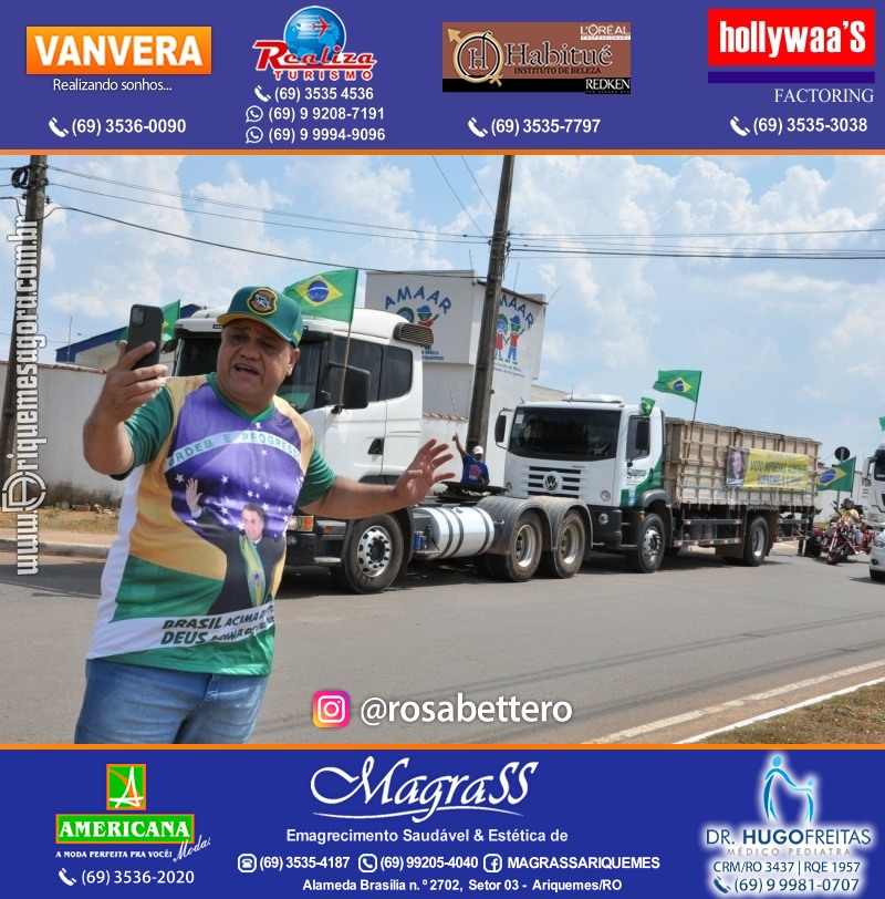 Carreata & Motociata dia 7 de setembro em homenagem ao Brasil e apoio ao Presidente - Ariquemes-RO