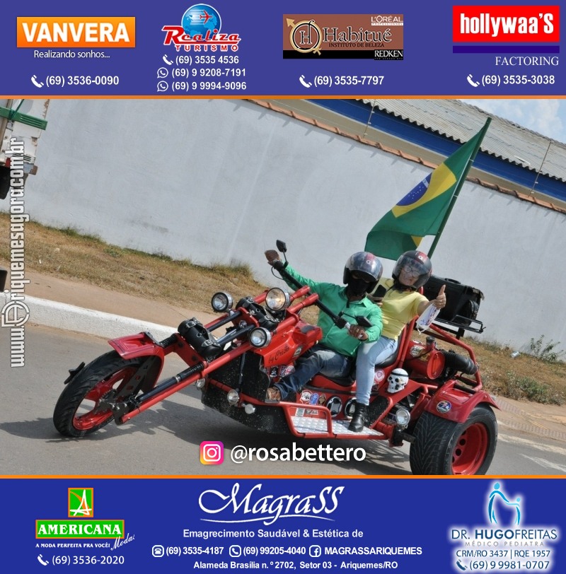 Carreata & Motociata dia 7 de setembro em homenagem ao Brasil e apoio ao Presidente - Ariquemes-RO