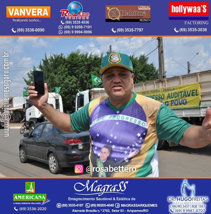 Carreata & Motociata dia 7 de setembro em homenagem ao Brasil e apoio ao Presidente - Ariquemes-RO