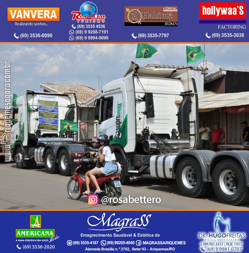 Carreata & Motociata dia 7 de setembro em homenagem ao Brasil e apoio ao Presidente - Ariquemes-RO